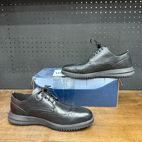 Used W/ Box! Men\'s Cole Haan Grand+ Wingtip Oxford Black Leather Shoes Size 10.5 main image 4